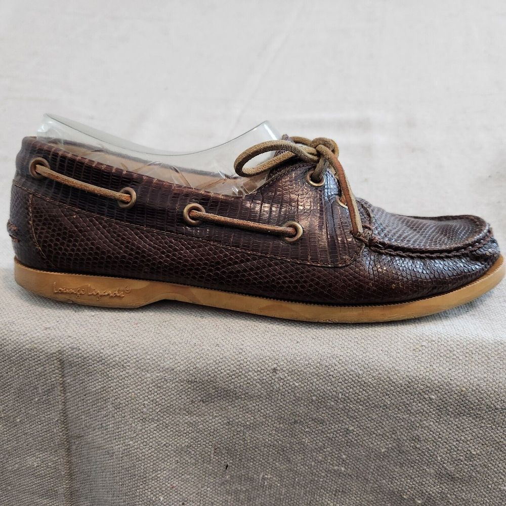 Lounge Lizard Boat Deck Shoes Womens Size 7.5 D Reptile Casual Comfort Lace Up